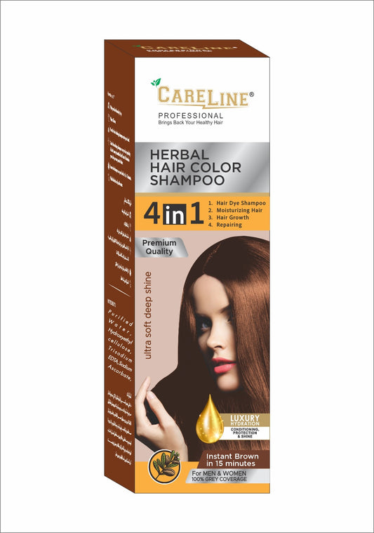 Careline Hair Color Shampoo 4 in 1 - Dark Brown